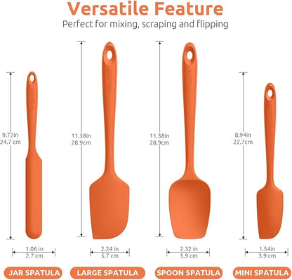 U-Taste Silicone Spatula Set with 600 Degrees Fahrenheit Heat Resistant (Orange) - Image 2