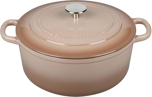 EDGING CASTING Enameled Dutch Ovens Cast Iron Dutch Oven Pot with Lid for Bread Baking, Cook, Dual Handle, 7 Quart, Mocha by EDGINGCOOKWARE
