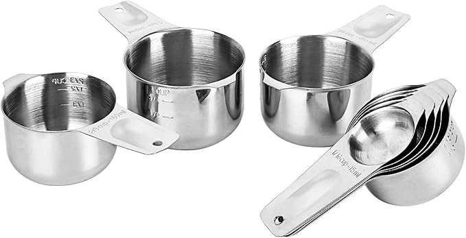 DOTINGHUX 8 Pcs Stainless Steel Measuring Cups Set, Kitchen Measuring Cup for Cooking and Baking - Image 4