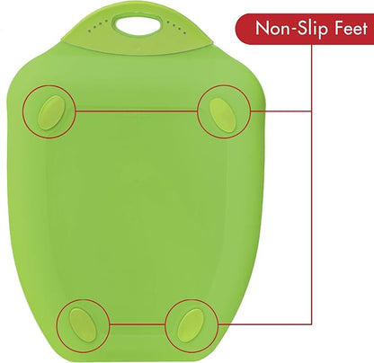 Dexas Chop & Scoop Cutting Board, 9.5 by 13 inches, Solid Green, 322-J383 - Image 3