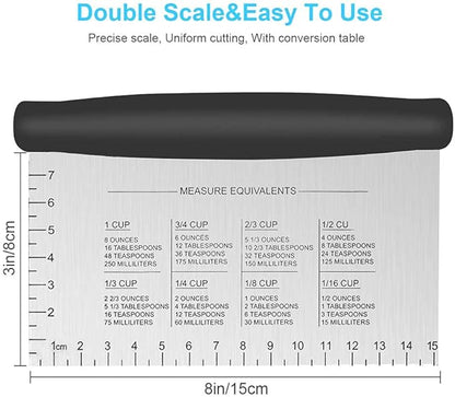 UUBAAR Bench Scraper & Chopper - 6 Inch Stainless Steel Dough Cutter with Contoured Grip, Multi-Purpose Kitchen Tool for Baking Cooking, Food Scraper Chopper & Pastry Knife - Image 2