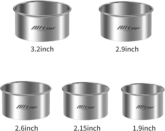 ALLTOP 5 Pcs Round Biscuit Cutter-Stainless Steel Baking Essential Tool for Effortless Circle Cookie Shaping,Pastry,Cake Decoration&Fondant Creation–Precise Cut Utensil for Dumpling,Scone, Donut - Image 4