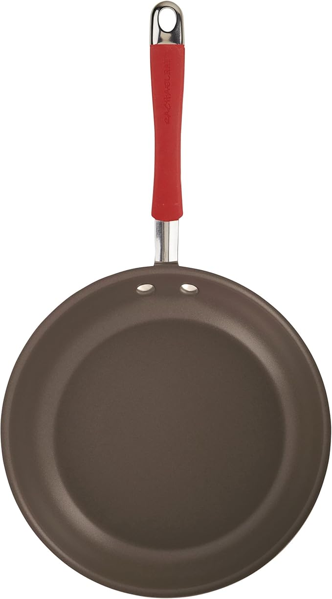 Rachael Ray - 87630 Rachael Ray Cucina Hard Anodized Nonstick Cookware Pots and Pans Set, 12 Piece, Gray with Red Handles - Image 10