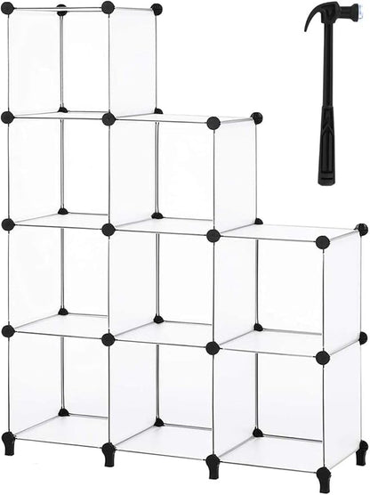 HOMIDEC Closet Organizers and Storage, 9 Cube Storage Organizer, Portable Closet Organizer Storage Cubes Shelves for Clothes, Bedroom, Wardrobe, Kids Room, Bathroom, Transparent - Image 6