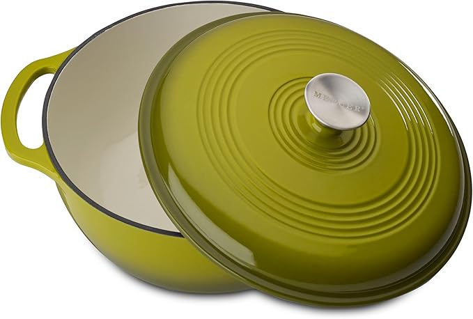 Mercer Culinary Enameled Cast Iron Round Dutch Oven, 6 qt., Avocado - Image 4