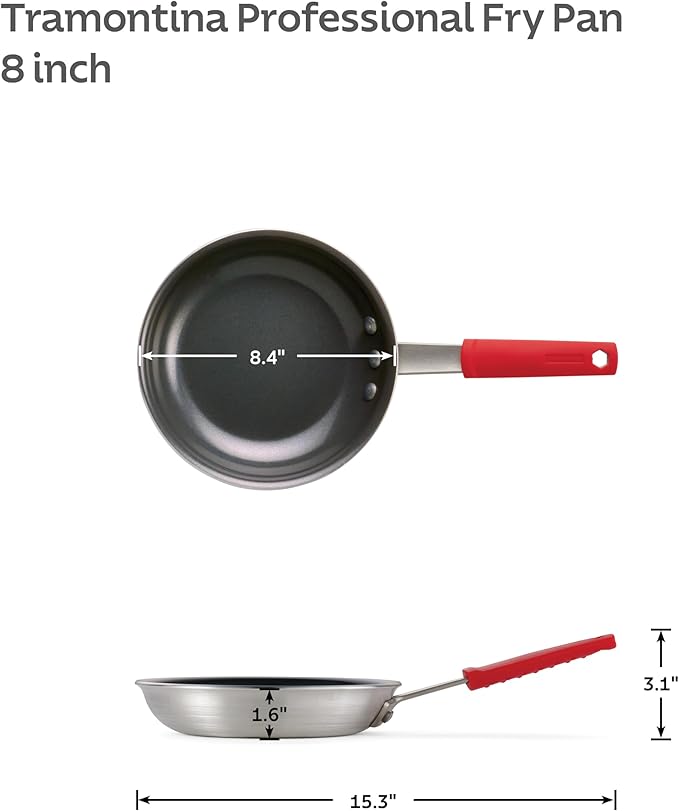 Tramontina Professional 8-Inch Ceramic Non Stick Small Frying Pan, Heavy-Gauge Aluminum Skillet with Ceramic Nonstick Coating, Dishwasher and Oven Safe, Black - Image 5