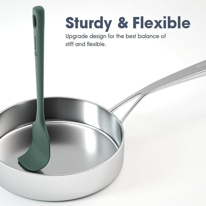 ChefAide 5 Pieces Silicone Spatula Set, Food Grade Rubber Spatula, Upgrade Strong Handle with Ergonomic Grip, Heat Resistant Up to 600°F for Nonstick Cookware, Cooking - Image 4