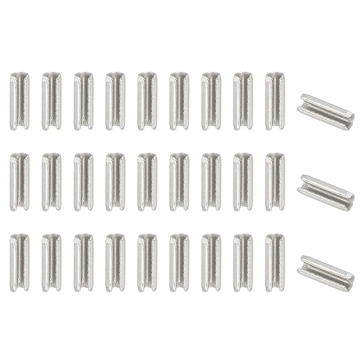 PATIKIL Slotted Spring Pin, 50 Pcs 3/32" x 5/16" (2.7mm x 8mm) 304 Stainless Steel Split Roll Pins Spring Dowel for Home Improvement Automotive Machine Repair, Silver