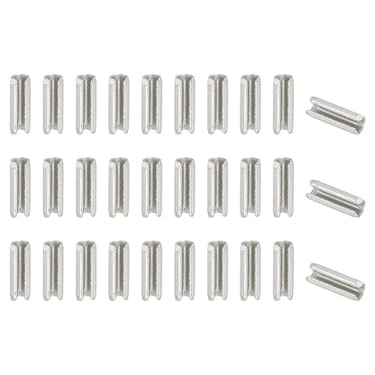 PATIKIL Slotted Spring Pin, 50 Pcs 3/32" x 5/16" (2.7mm x 8mm) 304 Stainless Steel Split Roll Pins Spring Dowel for Home Improvement Automotive Machine Repair, Silver
