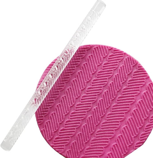Rengue Acrylic Rolling Pin with 28 Patterns, Compliant Material, Comfortable Grip, 16 X 1 Cm, Lightweight for Dough and Pastry Acrylic Rolling Pin with 28 Patterns, Nan Kitchen (#14)