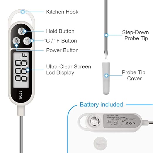 Digital Instant Read Meat Thermometer Kitchen Cooking Food Candy Thermometer for Oil Deep Fry BBQ Grill Smoker Thermometer by AikTryee - Image 2