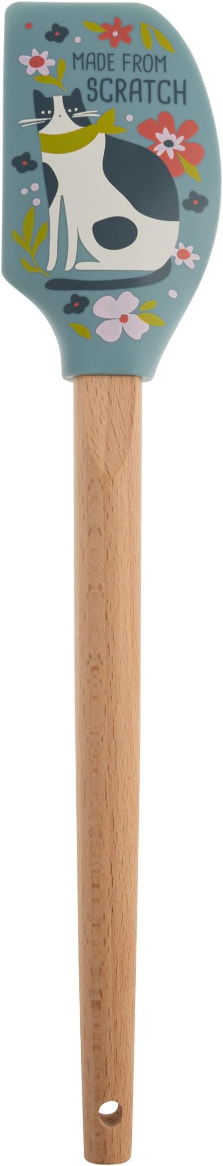 Karma, Silicone Spatula with Wood Handle Heat Resistant, Baking, cooking and Mixing Spatulas, Modern Farmhouse Kitchen Décor, Gift for Chef, Cooks, Housewarming Gift, Cat