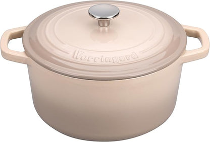 VORRINGARD Enameled Cast Iron Dutch Oven Pot with Lid, for Bread Baking, Round Bread Oven- include Sourdough Bread Baking Supplies Set, 4.5QT, Latte - Image 4