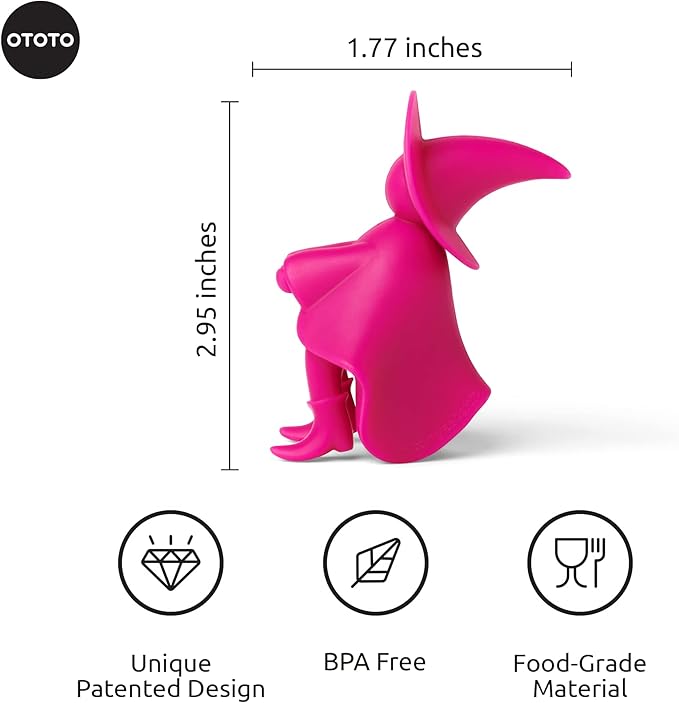 OTOTO Agatha Spoon Holder - Goth Cute Spoon Rest for Stove Top, Gothic, Spooky Cooking Gifts, Witchy Gifts, Cool Kitchen Gadgets, Halloween Gifts (Pink) - Image 2