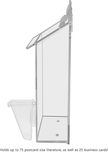 Outdoor Brochure Holder Card Box and Suction Cups and Lid Window Mount Holds 4" x 6" Postcards and 3.5" x 2" Cards for Real Estate Agents On The Go Advertising Hand Out Take One by Marketing Holders