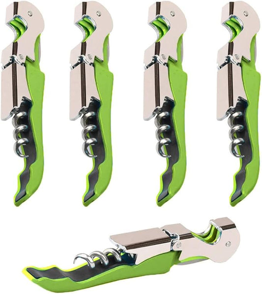 Professional Waiter Corkscrew Wine Openers Set (4 PCS),Upgraded With Heavy Duty Stainless Steel Hinges Wine Key for Restaurant Waiters, Sommelier, Bartenders by Kit-Home