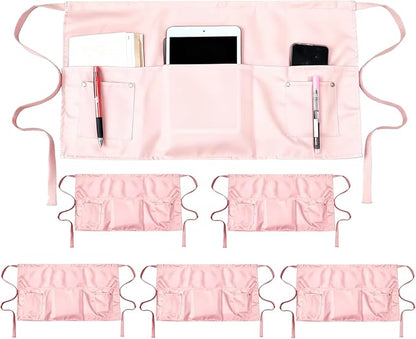 TiwerlfeServer Waist Aprons with 5 Pockets - 11.5 Inch Waterdrop & Oil Resistant Waitress Waiter Half Apron