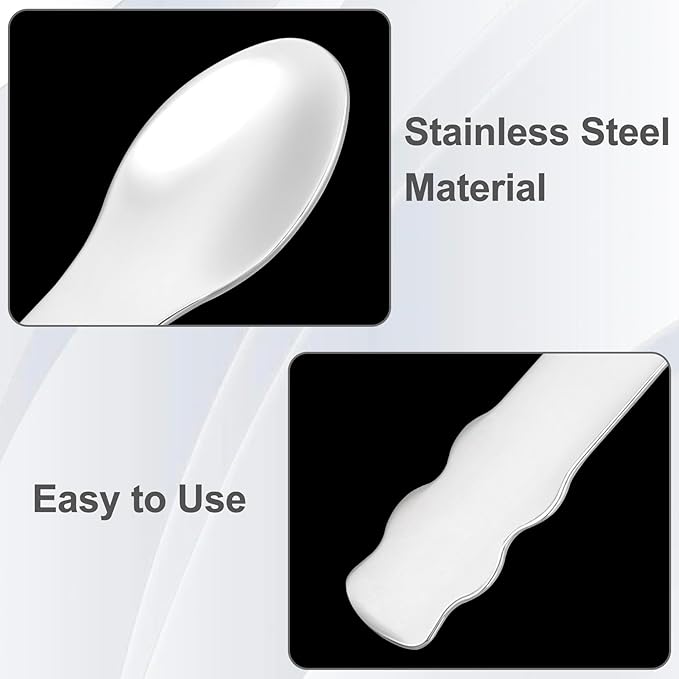 Pndeyo 3pcs Mini Stainless Steel Makeup Spatula, Reusable Cosmetic Cream Spatulas Spoon, Skincare Scoop Applicator Facial Massage Beauty Tools for Mixing and Sampling Face Eye Cream- Silver