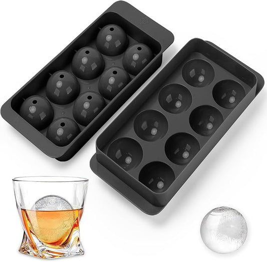 Round Ice Cube Mold,1.8 INCH x 8,Ice Ball Maker Mold | Round Ice Cube Trays for Freezer,Whiskey Ice Cubes Mold,Circle Ice Cube Tray with Lid,Ice Trays-Ice molds for Whiskey,Cocktails