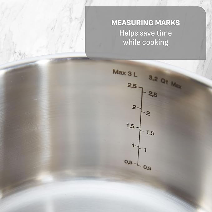 T-fal Stainless Steel Pots and Pans Set 11 Piece, Induction, Oven Broiler Safe 500F, Kitchen Cooking Set w/Fry Pans, Saucepans, Saute Pan, Dutch Oven, Steamer, Cookware, Dishwasher Safe, Silver - Image 6