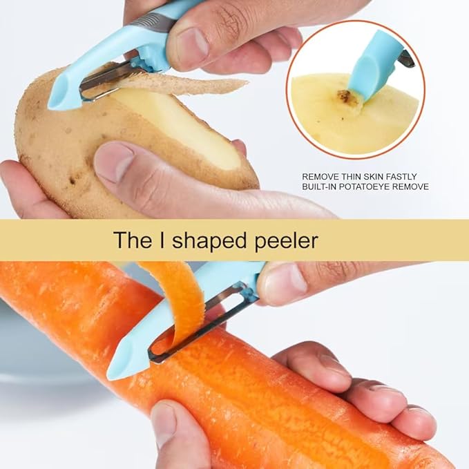 Carrot Peelers, Kitchen Vegetable Peeler Set, Including orange peeler, Corn Peeler, Corn Stripper, Potato, Apple Peelers, Y Peeler for Veggie & Fruit(Color-1) 6 Pcs - Image 4
