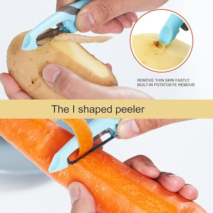 Carrot Peelers, Kitchen Vegetable Peeler Set, Including orange peeler, Corn Peeler, Corn Stripper, Potato, Apple Peelers, Y Peeler for Veggie & Fruit(Color-1) 6 Pcs - Image 4