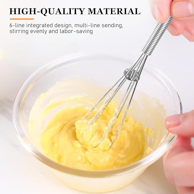 NileHome Mini Whisks Stainless Steel Whisk Set 5" 7" Kitchen Small Wisk Balloon Wire Tiny Whisks for Cooking, Whisking, Blending, Beating, Stirring 2Pack - Image 4