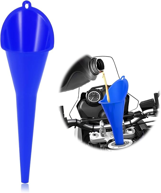 Oil Funnel, Multi-Purpose Plastic Long Neck Oil Funnel, Automotive Use Funnels for Filling Oils Lubricants Water Diesel, Kitchen Funnels for Filling Bottles Jars (Blue, 1PCS)