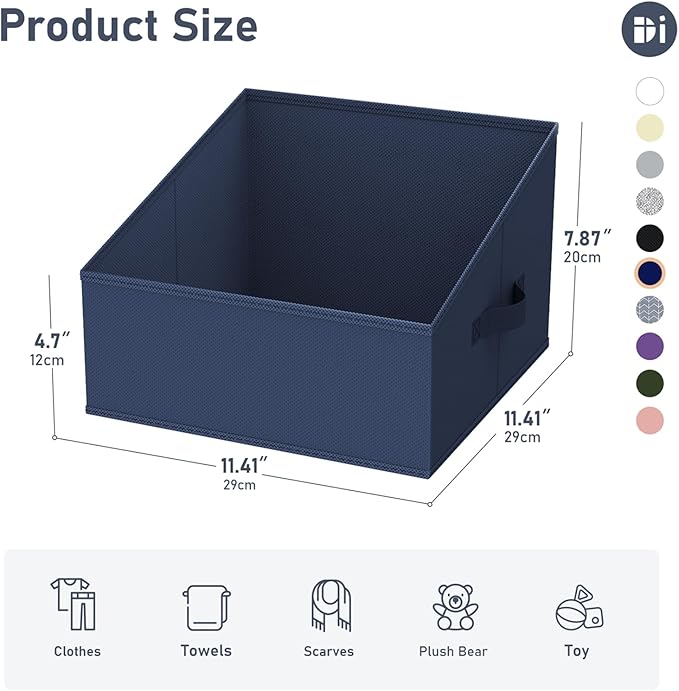DIMJ Closet Storage Bins 10 Pack - Fabric Storage Baskets for Shelves, Collapsible Clothes Organizer with Handles, Trapezoid Shelf Organization Storage Cubes for Purse, Toys, Books, Towel, Clothes - Image 5