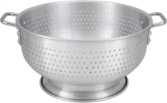 Winco Aluminum Colander with Base, 16-Quart, Medium