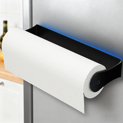 PAROTO Magnetic Paper Towel Holder for Fridge, Black Paper Towel Holder for Kitchen, Strong Magnet for Refrigerator, RV, Garage, BBQ, No Drilling, Kitchen & Bathroom Organizers and Storage by Awarmhome