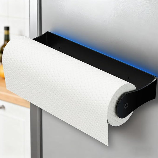 PAROTO Magnetic Paper Towel Holder for Fridge, Black Paper Towel Holder for Kitchen, Strong Magnet for Refrigerator, RV, Garage, BBQ, No Drilling, Kitchen & Bathroom Organizers and Storage by Awarmhome