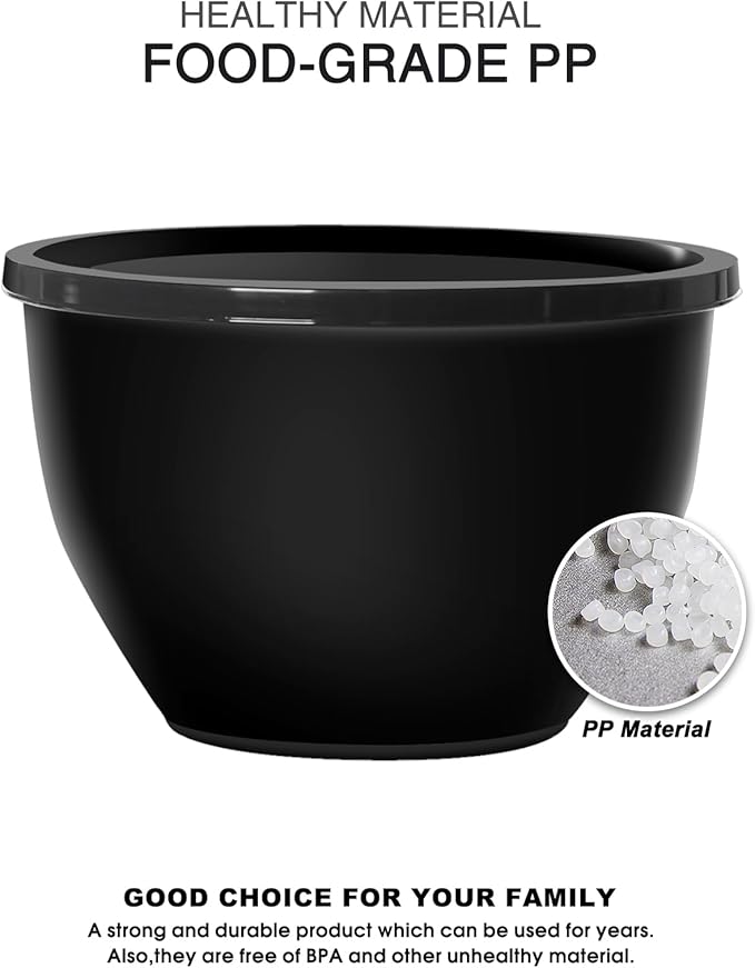 Greentainer Plastic Mixing Bowls with Lids Set for Kitchen, 5 Set Nesting Bowls for Mixing, Baking, Prepping, Cooking and Serving Food, Mixing Bowls Dishwasher, Microwave Safe - Image 8