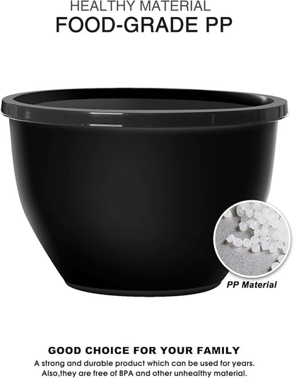 Greentainer Plastic Mixing Bowls with Lids Set for Kitchen, 5 Set Nesting Bowls for Mixing, Baking, Prepping, Cooking and Serving Food, Mixing Bowls Dishwasher, Microwave Safe - Image 8
