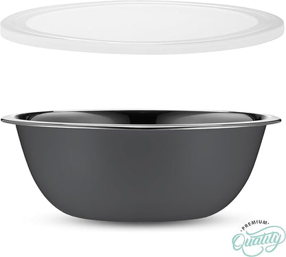 WHYSKO Stainless Steel Mixing Bowl Set, 10 Piece Stainless Steel Mixing Bowls with Lids Set for Food Prep Storage and Serving, Dishwasher Safe for Kitchen Baking Cooking, Grey - Image 7