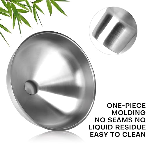 Stainless Steel Metal Funnel Set of 2, Kitchen Filling Funnel (0.5-inch Narrow Mouth) and (1-inch Wide Mouth), Practical Tools for Transferring Spices, Oils, Food and Beer - Image 5