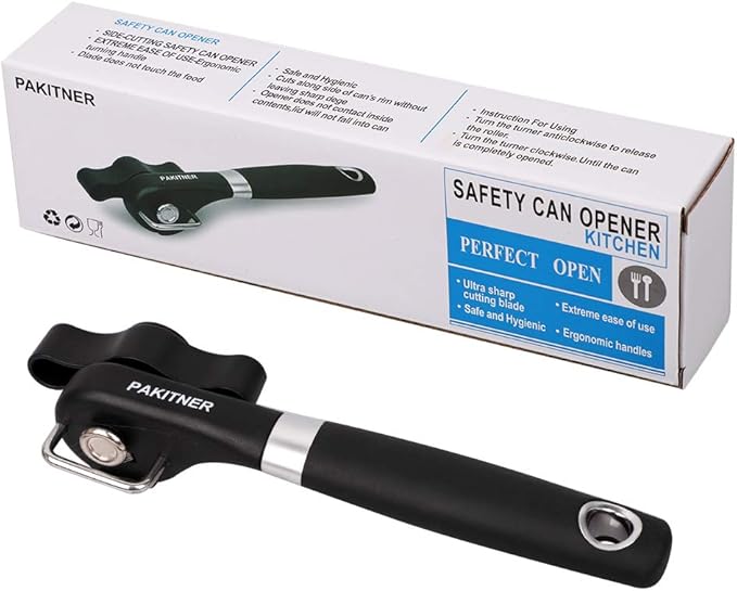 PAKITNER- Safe Cut Can Opener, Smooth Edge Can Opener - Handheld Easy Turn Knob, Manual Can Opener, Ergonomic Smooth Edge, Food Grade Stainless Steel Cutting Tool for Kitchen & Restaurant - Image 7