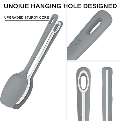 ChefAide 5 Pieces Silicone Spatula Set, Food Grade Rubber Spatula, Upgrade Strong Handle with Ergonomic Grip, Heat Resistant Up to 600°F for Nonstick Cookware, Cooking - Image 3