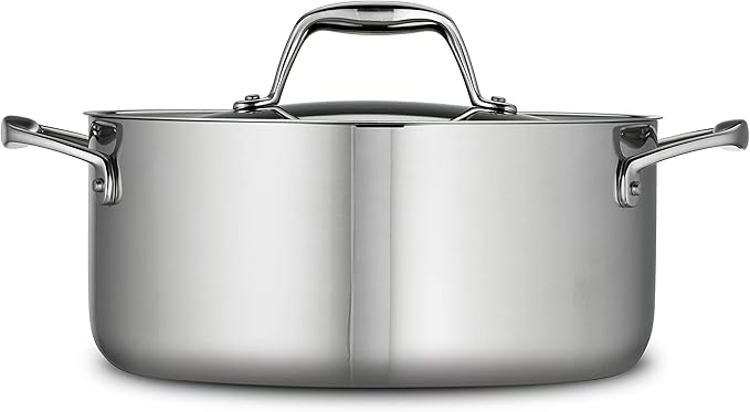 Tramontina Signature Tri-Ply Clad Stainless Steel 5-Quart Dutch Oven Pot with Lid, Induction-Ready, Dishwasher-Safe, NSF-Certified, Made in Brazil - Image 2