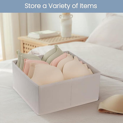 Criusia Drawer Organizer Clothes, 24 Pack Underwear Drawer Organizers, Foldable Closet Organizers and Storage Dresser Drawer Dividers Clothing Organizer for Clothes, Socks, Scarves, Bra, Ties (Beige) - Image 6