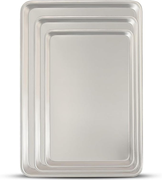 Baking Sheet Pan Set of 3, Commercial Quality Aluminum Cookie Sheets for Oven, Umite Chef Warp Resistant Baker's Half/Quarter/Jelly Roll Pans, Thick Cookie Tray Pans for Baking, Roasting by UmiteChef