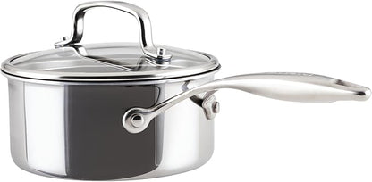 Circulon C1 Series Stainless Steel Plated Non-Stick Cookware with ScratchDefense Technology with Lid, Safe for Metal Utensils, 1.5 Litre, Polished Stainless Steel