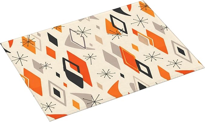 Retro Geometric Pattern Dish Drying Mat For Kitchen Counter Absorbent Large Kitchen Fast Dry Pad Reusable Washable Protector Rack Large Mat 18 X 24