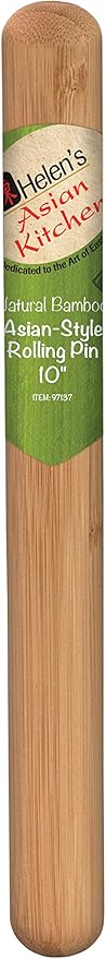 Helen's Asian Kitchen Dumpling Rolling Pin 10-Inches Natural Bamboo by HelensAsianKitchen