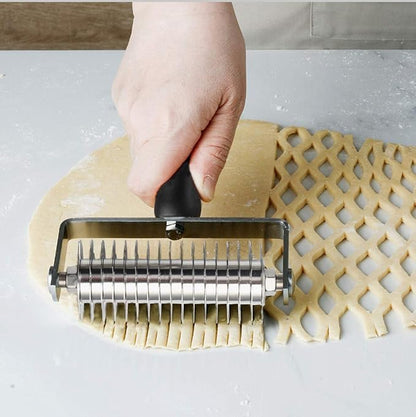 Pastry Lattice Roller Cutter - EVNSIX Stainless Steel Professional Dough Lattice Top Pie Pizza Bread Pastry Crust Lattice Roller Cutter