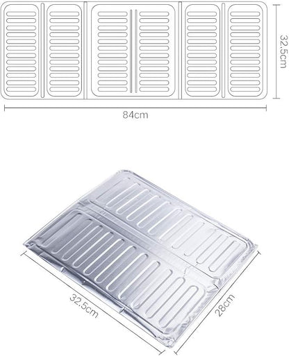 Hztyyier 3 Sided Oil Proof Aluminum Foil Splatter Guard Foldable Heat Insulation, Easy to for Kitchen Stove, Single or Double Stove Use (silver), Hztyyierbdghskgcvt-79