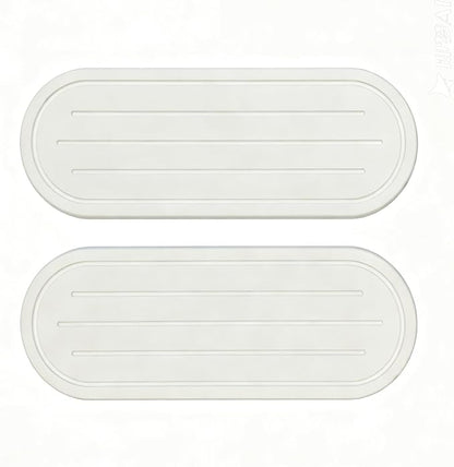 Razborci 2PCS Water Absorbing Stone Drying Tray Mat for Bathroom Sink & Kitchen Counter Faucet Organizer Decor, Quick Dry Dish Soap Dispenser Sponge Holder, Vanity Sink Caddy Coaster,White -10"*3.8"