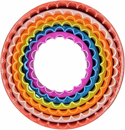 Handy Housewares 6pc Scalloped Biscuit/Cookie Dough Cutter Set, Round & Flower Edged, Dishwasher Safe, Plastic (3 Sets)