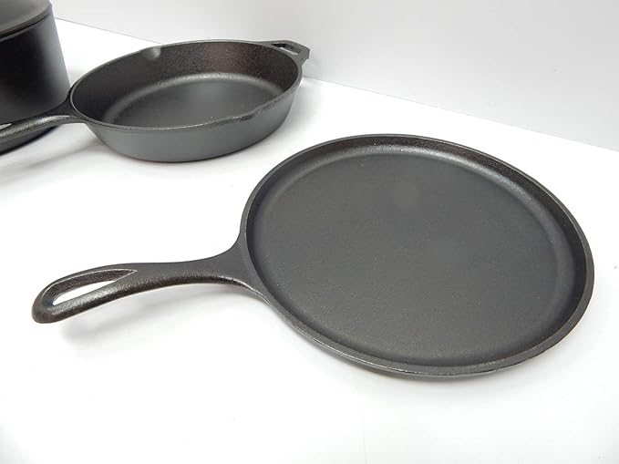 Lodge Cast Iron Set - 4-Piece Set - Pre-Seasoned Kitchen Set - Skillet, Griddle & Dutch Oven Included - PFAS-Free Non-Toxic Cookware - Image 4