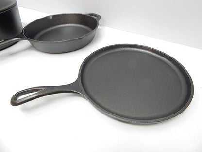 Lodge Cast Iron Set - 4-Piece Set - Pre-Seasoned Kitchen Set - Skillet, Griddle & Dutch Oven Included - PFAS-Free Non-Toxic Cookware - Image 4